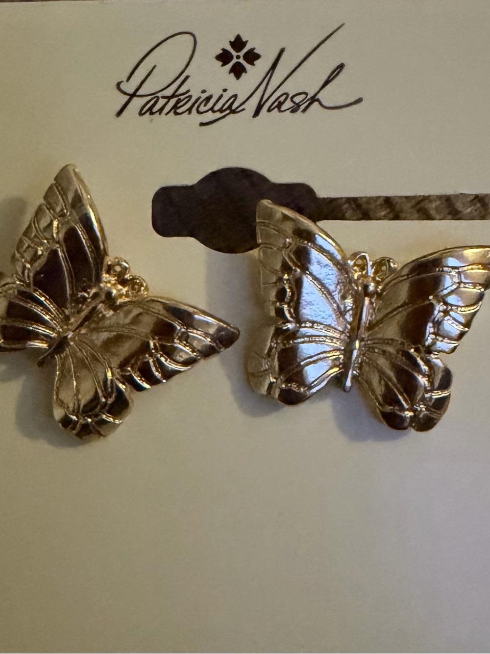 Patricia Nash Gold Butterfly earrings